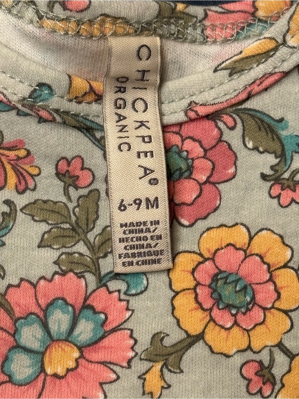 +NWT Chickpea Organic Baby Girl Retro Floral 2-Pack Bodysuit Bundle Set 6-9M - Picture 9 of 9